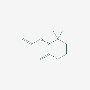 molecular formula C12H18 B14352468 1,1-Dimethyl-3-methylidene-2-(prop-2-en-1-ylidene)cyclohexane CAS No. 99647-15-1