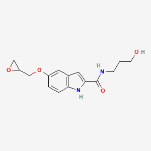 molecular formula C15H18N2O4 B14352472 N-(3-Hydroxypropyl)-5-[(oxiran-2-yl)methoxy]-1H-indole-2-carboxamide CAS No. 91100-15-1