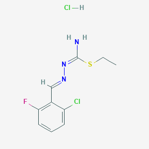 molecular formula C10H12Cl2FN3S B1435251 (E)-[(Z)-[amino(ethylsulfanyl)methylidene]amino][(2-chloro-6-fluorophenyl)methylidene]amine hydrochloride CAS No. 1274948-27-4