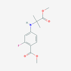 molecular formula C13H16FNO4 B1435252 Methyl 2-fluoro-4-(1-methoxy-2-methyl-1-oxopropan-2-ylamino)benzoate CAS No. 1802242-47-2