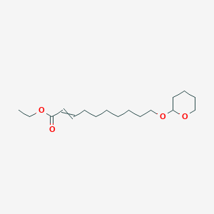 molecular formula C17H30O4 B14352540 Ethyl 10-[(oxan-2-yl)oxy]dec-2-enoate CAS No. 90775-65-8