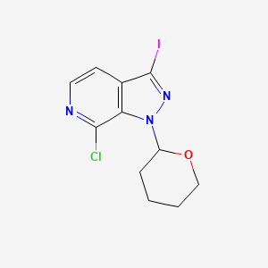 molecular formula C11H11ClIN3O B1435255 7-Chloro-3-iodo-1-(tetrahydro-2H-pyran-2-yl)-1H-pyrazolo[3,4-c]pyridine CAS No. 1416713-49-9