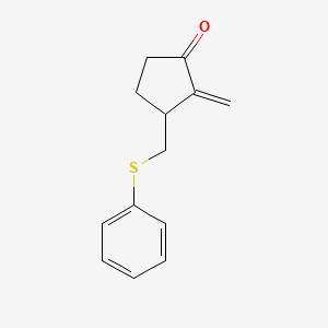 molecular formula C13H14OS B14352550 2-Methylidene-3-[(phenylsulfanyl)methyl]cyclopentan-1-one CAS No. 96245-48-6