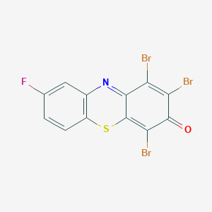 molecular formula C12H3Br3FNOS B14352558 1,2,4-Tribromo-8-fluoro-3H-phenothiazin-3-one CAS No. 90251-98-2