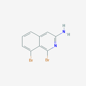 molecular formula C9H6Br2N2 B1435257 1,8-Dibromoisoquinolin-3-amine CAS No. 1396762-40-5
