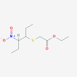 molecular formula C10H19NO4S B14352570 Ethyl 2-(4-nitrohexan-3-ylsulfanyl)acetate 