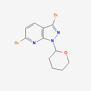 molecular formula C11H11Br2N3O B1435258 3,6-Dibromo-1-(tetrahydro-2H-pyran-2-yl)-1H-pyrazolo[3,4-b]pyridine CAS No. 1416713-74-0