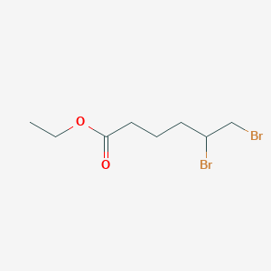 molecular formula C8H14Br2O2 B14352590 Ethyl 5,6-dibromohexanoate CAS No. 92510-44-6