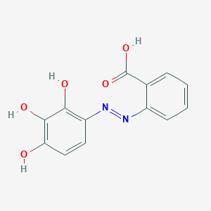 molecular formula C13H10N2O5 B14352643 2-[2-(2-Hydroxy-3,4-dioxocyclohexa-1,5-dien-1-yl)hydrazinyl]benzoic acid CAS No. 91916-19-7