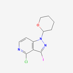 molecular formula C11H11ClIN3O B1435266 4-Chloro-3-iodo-1-(tetrahydro-2H-pyran-2-yl)-1H-pyrazolo[4,3-c]pyridine CAS No. 1416714-29-8