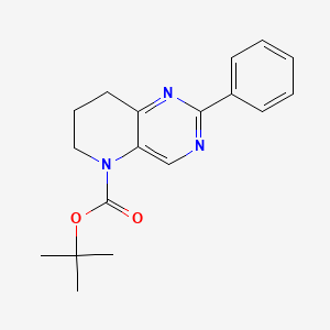 molecular formula C18H21N3O2 B1435268 2-Phenyl-7,8-dihydro-6H-pyrido[3,2-d]pyrimidine-5-carboxylic acid tert-butyl ester CAS No. 1421312-01-7