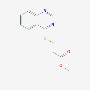molecular formula C13H14N2O2S B14352692 Ethyl 3-[(quinazolin-4-yl)sulfanyl]propanoate CAS No. 96303-96-7