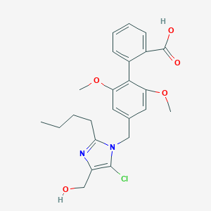 molecular formula C24H27ClN2O5 B143527 4'-((2-Butyl-4-(hydroxymethyl)-5-chloro-1H-imidazolyl)methyl)-2',6'-dimethoxy(1,1'-biphenyl)-2-carboxylic acid CAS No. 134360-57-9