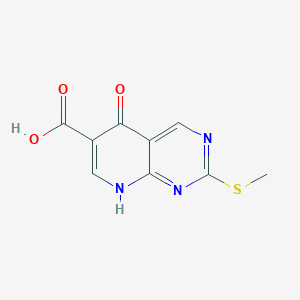molecular formula C9H7N3O3S B1435270 2-(Methylthio)-5-oxo-5,8-dihydropyrido[2,3-d]pyrimidine-6-carboxylic acid CAS No. 34259-37-5