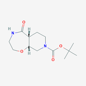 molecular formula C13H22N2O4 B1435274 Racemic-(5aR,9aR)-tert-butyl 5-oxooctahydropyrido[4,3-f][1,4]oxazepine-8(2H)-carboxylate CAS No. 1445951-28-9