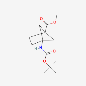 molecular formula C13H21NO4 B1435277 Methyl 4-((tert-butoxycarbonyl)amino)bicyclo[2.1.1]hexane-1-carboxylate CAS No. 1638760-04-9