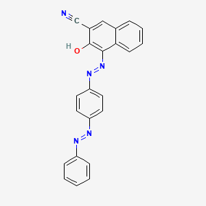 molecular formula C23H15N5O B14352843 3-Oxo-4-(2-{4-[(E)-phenyldiazenyl]phenyl}hydrazinylidene)-3,4-dihydronaphthalene-2-carbonitrile CAS No. 91023-60-8