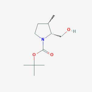 molecular formula C11H21NO3 B1435291 Cis-tert-butyl 2-(hydroxymethyl)-3-methylpyrrolidine-1-carboxylate CAS No. 1821827-16-0