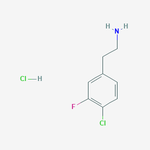 molecular formula C8H10Cl2FN B1435292 2-(4-Chloro-3-fluorophenyl)ethanamine hydrochloride CAS No. 1375067-41-6