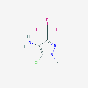 molecular formula C5H5ClF3N3 B1435295 5-氯-1-甲基-3-(三氟甲基)-1H-吡唑-4-胺 CAS No. 1936635-98-1