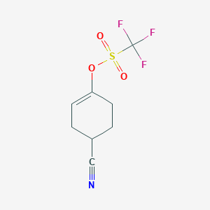 molecular formula C8H8F3NO3S B1435305 Methanesulfonic acid, 1,1,1-trifluoro-, 4-cyano-1-cyclohexen-1-yl ester CAS No. 1435805-92-7