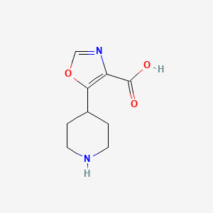 molecular formula C9H12N2O3 B1435309 5-(Piperidin-4-yl)-1,3-oxazole-4-carboxylic acid CAS No. 1874188-40-5