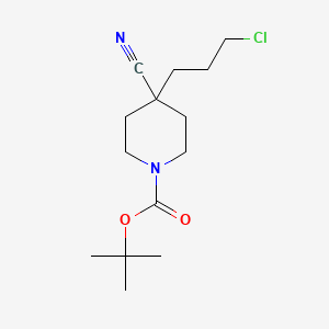 molecular formula C14H23ClN2O2 B1435311 tert-Butyl 4-(3-chloropropyl)-4-cyanopiperidine-1-carboxylate CAS No. 1702300-72-8