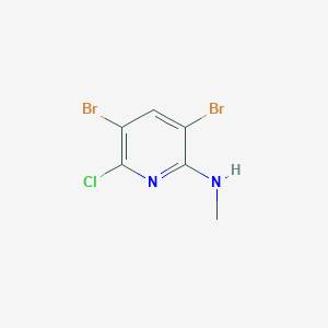molecular formula C6H5Br2ClN2 B1435316 3,5-Dibromo-6-chloro-N-methylpyridin-2-amine CAS No. 1378878-25-1