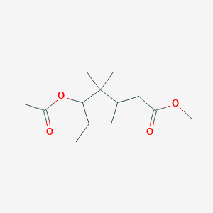 molecular formula C13H22O4 B14353249 Methyl [3-(acetyloxy)-2,2,4-trimethylcyclopentyl]acetate CAS No. 91976-36-2