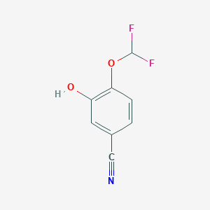 molecular formula C8H5F2NO2 B1435325 4-(二氟甲氧基)-3-羟基苯甲腈 CAS No. 1261823-17-9