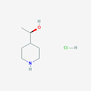 molecular formula C7H16ClNO B1435335 (1R)-1-(哌啶-4-基)乙醇盐酸盐 CAS No. 1567666-81-2