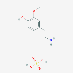 molecular formula C9H15NO6S B1435336 4-(2-氨基乙基)-2-甲氧基苯酚；硫酸 CAS No. 57772-69-7