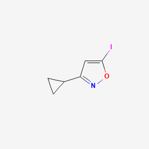 molecular formula C6H6INO B1435338 3-环丙基-5-碘代异恶唑 CAS No. 1427195-41-2