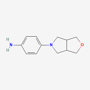molecular formula C12H16N2O B1435341 4-(四氢-1H-呋喃[3,4-c]吡咯-5(3H)-基)苯胺 CAS No. 1893405-30-5
