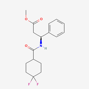 molecular formula C17H21F2NO3 B1435344 (S)-Methyl 3-(4,4-difluorocyclohexanecarboxamido)-3-phenylpropanoate CAS No. 948592-19-6