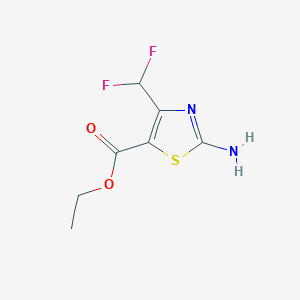 molecular formula C7H8F2N2O2S B1435345 Ethyl 2-amino-4-(difluoromethyl)-1,3-thiazole-5-carboxylate CAS No. 1631960-98-9