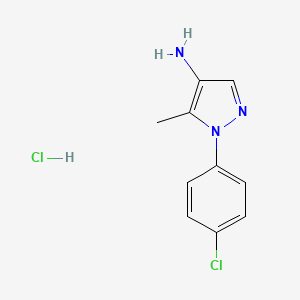 molecular formula C10H11Cl2N3 B1435350 1-(4-chlorophenyl)-5-methyl-1H-pyrazol-4-amine hydrochloride CAS No. 1637296-31-1