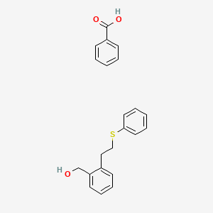 molecular formula C22H22O3S B14353515 Benzoic acid;[2-(2-phenylsulfanylethyl)phenyl]methanol CAS No. 90618-72-7
