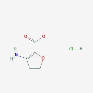 molecular formula C6H8ClNO3 B1435357 Methyl 3-aminofuran-2-carboxylate hydrochloride CAS No. 1808102-24-0