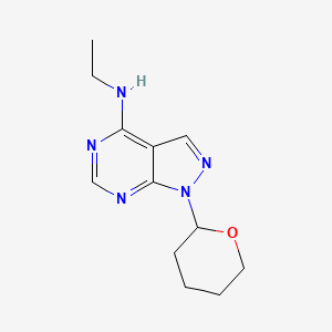 molecular formula C12H17N5O B14353587 N-ethyl-1-(oxan-2-yl)pyrazolo[3,4-d]pyrimidin-4-amine CAS No. 91647-45-9