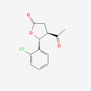 molecular formula C12H11ClO3 B14353645 (4R,5R)-4-Acetyl-5-(2-chlorophenyl)oxolan-2-one CAS No. 91478-18-1