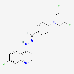 molecular formula C20H19Cl3N4 B14353667 N-[[4-[Bis(2-chloroethyl)amino]phenyl]methylideneamino]-7-chloro-quino lin-4-amine CAS No. 91919-60-7