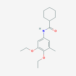 molecular formula C18H27NO3 B14353676 N-(3,4-Diethoxy-5-methylphenyl)cyclohexanecarboxamide CAS No. 90257-23-1