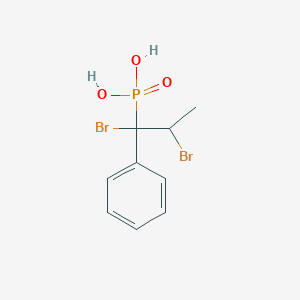 molecular formula C9H11Br2O3P B14353694 (1,2-Dibromo-1-phenylpropyl)phosphonic acid CAS No. 90561-33-4