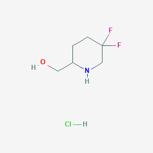 molecular formula C6H12ClF2NO B1435370 (5,5-Difluoropiperidin-2-yl)methanol hydrochloride CAS No. 1823930-16-0