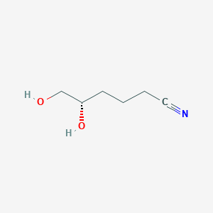 molecular formula C6H11NO2 B14353863 Hexanenitrile, 5,6-dihydroxy-, (S)- CAS No. 90472-96-1