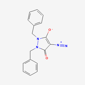 molecular formula C17H14N4O2 B14353883 1,2-Dibenzyl-4-diazonio-5-oxo-2,5-dihydro-1H-pyrazol-3-olate CAS No. 93847-25-7