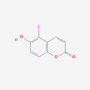 molecular formula C9H5IO3 B14353890 2H-1-Benzopyran-2-one, 6-hydroxy-5-iodo- CAS No. 90483-91-3