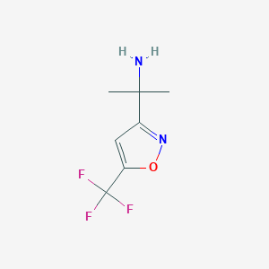 molecular formula C7H9F3N2O B1435393 2-[5-(三氟甲基)-1,2-恶唑-3-基]丙烷-2-胺 CAS No. 1803606-80-5