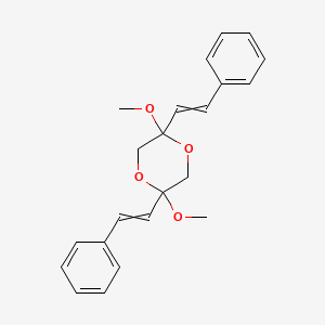 molecular formula C22H24O4 B14353943 2,5-Dimethoxy-2,5-bis(2-phenylethenyl)-1,4-dioxane CAS No. 92720-85-9